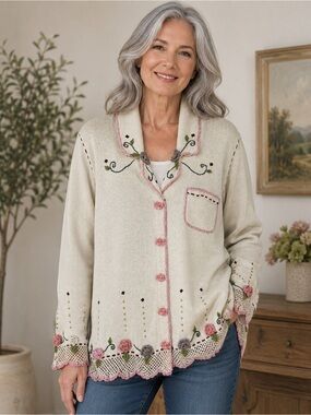 Storybook Knits Cream Knit Cardigan